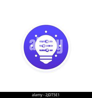 icona di controllo intelligente dell'illuminazione a led per le app Illustrazione Vettoriale