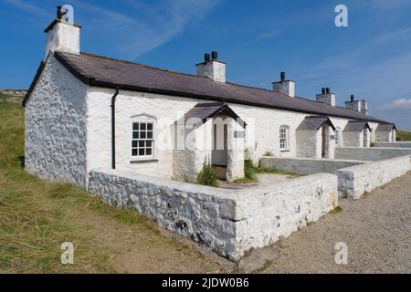 Piloti Cottages, Llanddwyn Island, Newborough, Anglesey, Foto Stock