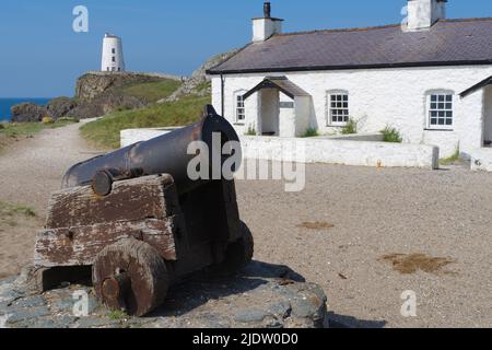 Piloti Cottages, Llanddwyn Island, Newborough, Anglesey, Foto Stock