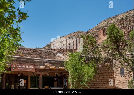 Bandelier National Monument Visitor Center, New Mexico, USA. Foto Stock