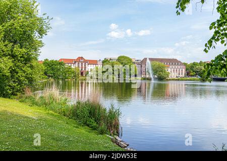 Lago Kleiner Kiel a Kiel, Schleswig-Holstein, Germania Foto Stock