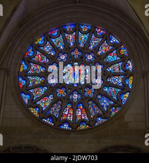 Spagna, Burgos. Cattedrale di Santa Maria, Rose Window. Foto Stock