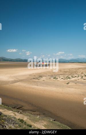 Askam Beach a bassa marea. Furness Peninsula Cumbria Inghilterra Foto Stock