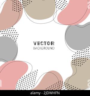 Modello vettoriale per social network, blog, post. Si vendono cartoline quadrate in colori marrone pastello, beige. Inserire il testo. Illustrazione vettoriale. Illustrazione Vettoriale