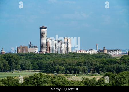 Lo skyline di Vlissingen, provincia di Zeeland, penisola di Walcheren, Paesi Bassi, Foto Stock