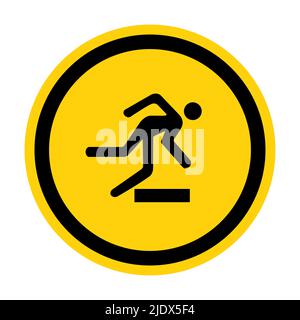 Attenzione ostacoli simbolo segno isolare su sfondo bianco,Vector Illustratio Illustrazione Vettoriale