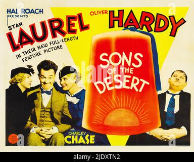 Un manifesto per il film Sons of the Desert di Laurel e Hardy del 1933. Foto Stock