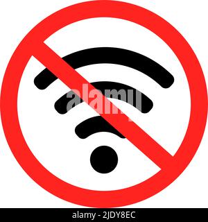 Nessun Wi-Fi o segnale. Vettore modificabile. Illustrazione Vettoriale