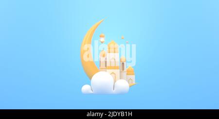 EID al-Adha feste ufficiali che sono celebrate all'interno dell'Islam. 3D illustratore di Eid al-Adha Foto Stock