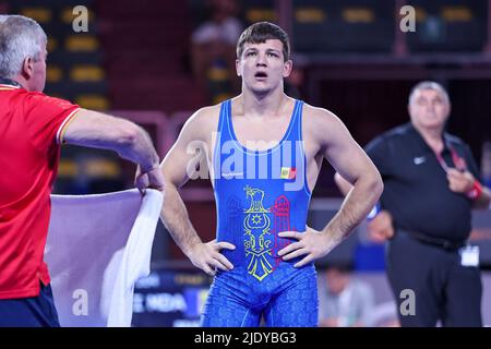 Matteo Pellicone, Roma, 23 giugno 2022, Mihail Bradu (MDA) GR 82kg durante la classifica 2022 Serie (day2) - Wrestling Foto Stock