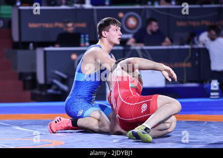 Matteo Pellicone, Roma, 23 giugno 2022, Mihail Bradu (MDA) GR 82kg durante la classifica 2022 Serie (day2) - Wrestling Foto Stock