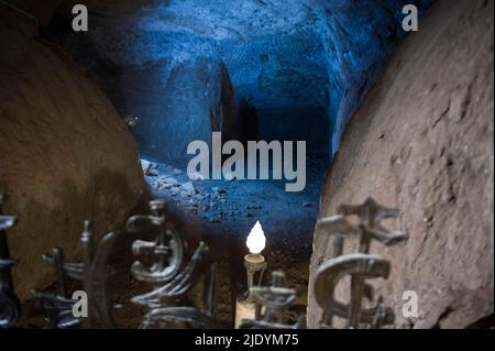 06 dicembre 2013 Europa. Italia, Roma, Mausoleo delle tombe Ardeatine dove i nazisti nel 1944 uccisero 335 romani all'interno delle cave come rappresaglia Foto Stock