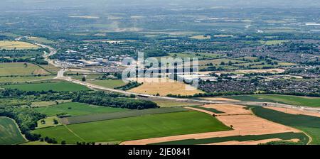 Una vista aerea della nuova rotta orbitale orientale di Leeds, West Yorkshire, Northern England, UK, Foto Stock