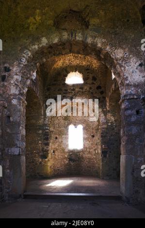 Interno, chiesa bizantina Cuba di Santa Domenica, Castiglione di Sicilia, Sicilia, Italia Foto Stock