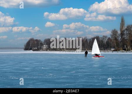 Glider ghiaccio Steinhude Inverno Foto Stock