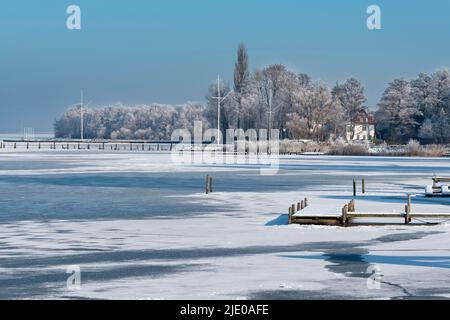 Steinhuder Promenade Winterpanorama Foto Stock