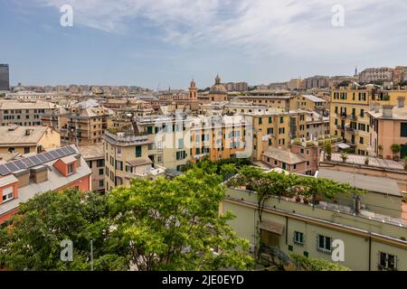 Vista sulla città di Genova, Genova, Liguria, Italia Foto Stock