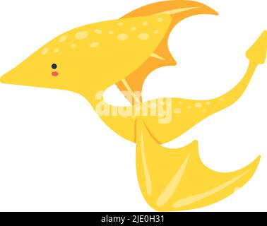 Pterodactyl disegno del carattere di Clipart. Adorabile clip Art Dinosaur. Illustrazione vettoriale di un Pterodactyl per stampe per vestiti, adesivi, doccia del bambino Illustrazione Vettoriale