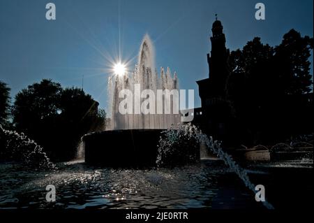 Milano, Castello Sforzesco. Foto Stock