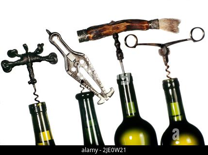 Vita morta, cavatappi antichi. Foto Stock