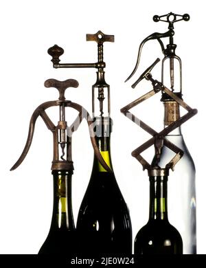 Vita morta, cavatappi antichi. Foto Stock