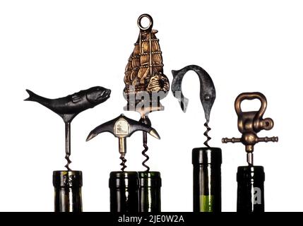 Vita morta, cavatappi antichi. Foto Stock