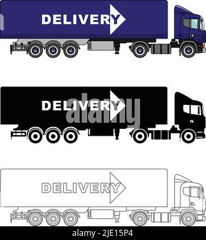 Illustrazione dettagliata dei carrelli di consegna isolati su sfondo bianco in stile piatto. Illustrazione Vettoriale