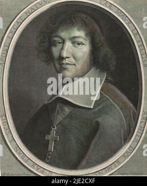 Ritratto di Charles-Maurice le Tellier, Auto. Maur. Le Tellier (...) (Titolo sull'oggetto), tipografo: Robert Nanteuil, (menzionato sull'oggetto), dopo disegno proprio da: Robert Nanteuil, (menzionato sull'oggetto), Lodewijk XIV (koning van Frankrijk), (menzionato sull'oggetto), Francia, 1672, carta, incisione, altezza 503 mm x larghezza 421 mm Foto Stock