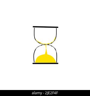 Icona retrò a forma di clessidra, grande design per qualsiasi scopo. Clessidra piatta icona per il web design. Illustrazione piatta. Illustrazione Vettoriale