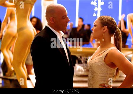 VIN DIESEL, RONDA ROUSEY, Fast e Furious 7, 2015 Foto Stock