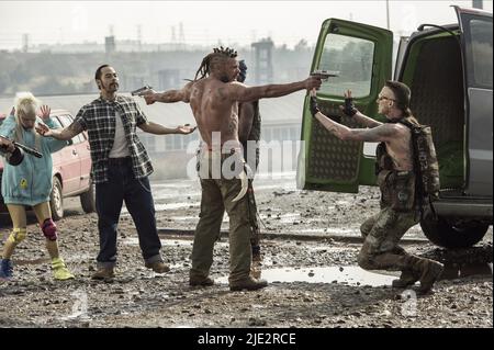 YO-LANDI VISSER, JOSE PABLO CANTILLO, BRANDON AURET, Watkin Tudor Jones, CHAPPIE, 2015 Foto Stock