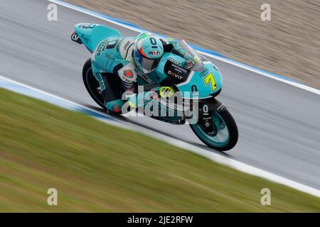 ASSEN, PAESI BASSI - GIUGNO 24: Dennis Foggia del Leopard Racing e dell'Italia durante le prove libere precedenti alla MotoGP3 dei Paesi Bassi al TT Assen il 24 giugno 2022 ad Assen, Paesi Bassi. (Foto di Patrick Goosen/Orange Pictures) Foto Stock