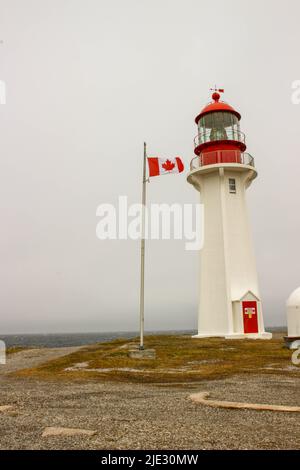 Nuovo faro della Penisola di Ferolle, e la comunità Terranova Canada Foto Stock