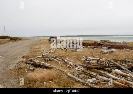 Nuovo faro della Penisola di Ferolle, e la comunità Terranova Canada Foto Stock