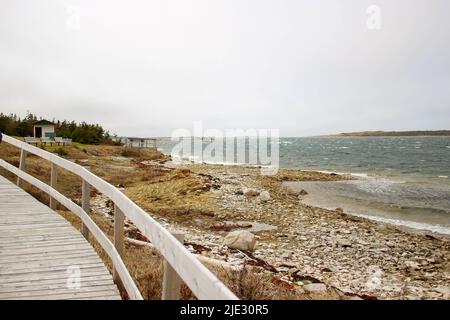Nuovo faro della Penisola di Ferolle, e la comunità Terranova Canada Foto Stock