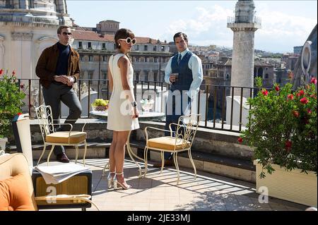 ARMIE HAMMER, ALICIA VIKANDER, HENRY CAVILL, l'uomo dall'U.N.C.L.E., 2015 Foto Stock