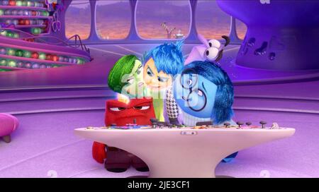 RABBIA, DISGUSTO, GIOIA, PAURA, TRISTEZZA, DENTRO FUORI, 2015 Foto Stock