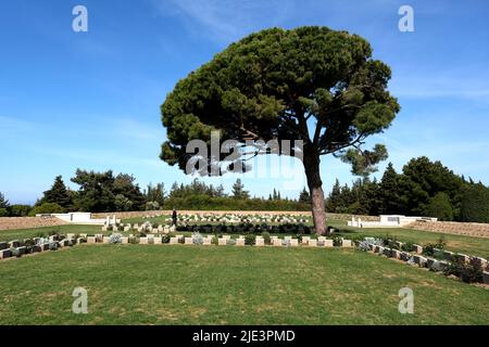 Il cimitero commemorativo del Pino Lone sulla penisola di Gallipoli in Turchia Foto Stock