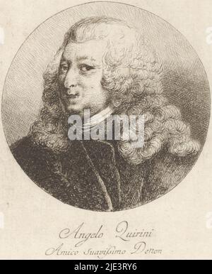 Ritratto di Angelo Quirini, tipografia: Dominique Vivant Denon (barone), 1757 - in o prima del 1803, carta, incisione, h 184 mm x l 153 mm Foto Stock