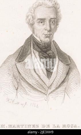 Ritratto di Francisco Martínez de la Rosa, Adolphe Torlet, 1844, tipografo: Adolphe Torlet, (menzionato sull'oggetto), tipografo: Pernel, (menzionato sull'oggetto), editore: A. René & Cie, (menzionato sull'oggetto), tipografo: Francia, tipografo: Parigi, editore: Parigi, 1844, carta, incisione, h 319 mm - l 243 mm Foto Stock