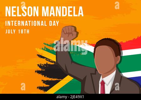 nelson mandela giornata internazionale 18 luglio illustrazione di fondo Illustrazione Vettoriale