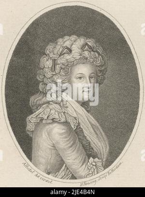 Ritratto di Marie-Thérèse Louise de Savoie-Carignan, Hendrik Roosing, dopo Anton Hickel, 1793, Ritratto di Marie-Thérèse Louise de Savoie-Carignan, principessa di Lamballe, 'prima Signora di Corte' di Maria Antonietta. È stata assassinata a Parigi durante gli assassini di settembre (il 3 settembre 1792)., tipografo: Hendrik Roosing, (menzionato sull'oggetto), disegnatore intermediario: Anton Hickel, (menzionato sull'oggetto), editore: Adriaan Pietersz. Loosjes, (menzionato sull'oggetto), Rotterdam, 1793, carta, incisione, h 220 mm - l 139 mm Foto Stock