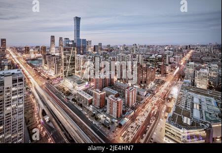 Pechino CBD il centro della città commercio internazionale Pechino costruzione Foto Stock