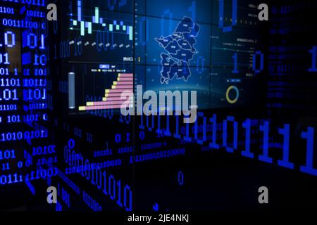 Nelle previsioni future del calcolatore degli schemi dei dati Foto Stock