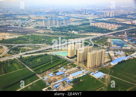 Shanxi taiyuan città un uccello vista città aeree Foto Stock