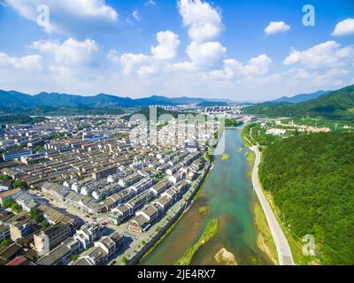 Vista panoramica aerea di Zhejiang ningbo fenghua Foto Stock