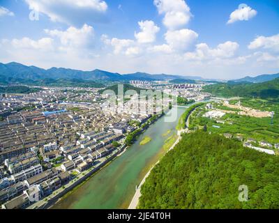 Vista panoramica aerea di Zhejiang ningbo fenghua Foto Stock