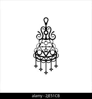 Amulet icona, buona fortuna fascino icona Vector Art Illustrazione Illustrazione Vettoriale