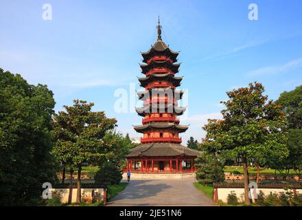 Nella provincia di jiangsu suzhou pan gate il canale l'antico fosso Han Foto Stock