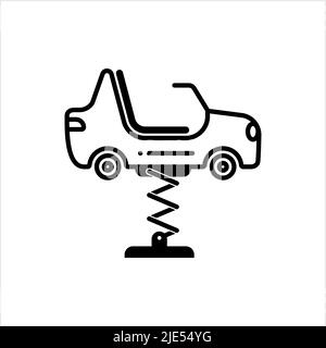 Car Spring Swing Toy icona, Spring Rider icona, rocking Toy icona Vector Art Illustrazione Illustrazione Vettoriale